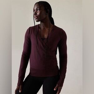 Athleta Recharge Sweatshirt Spiced Cabernet 2X Exc